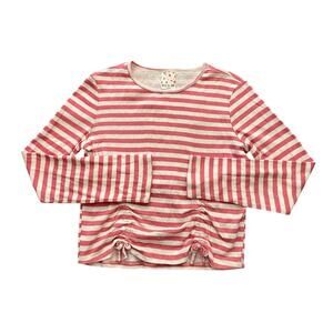 New Belle Du Jour Girls Size L Pink White Striped Long Sleeve Top